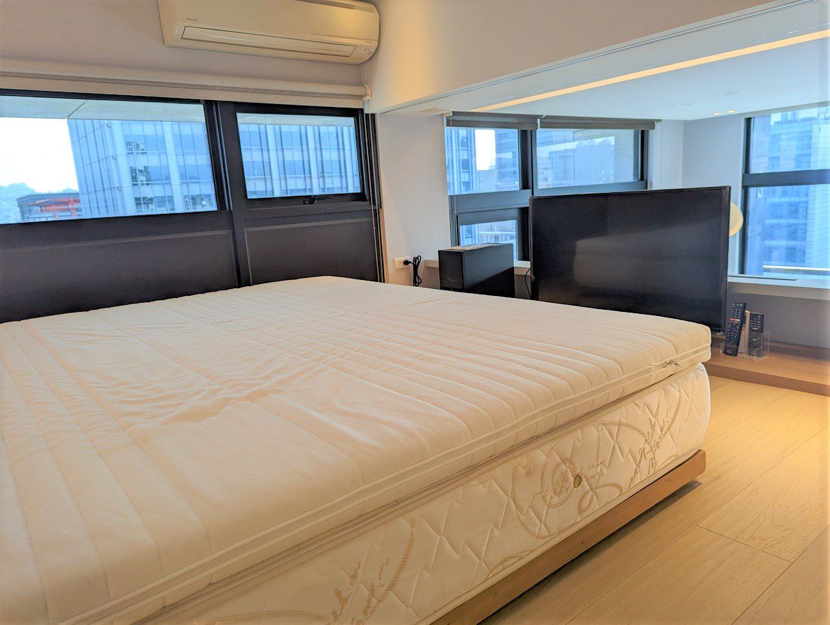 Taipei apartment bedroom view with a bed