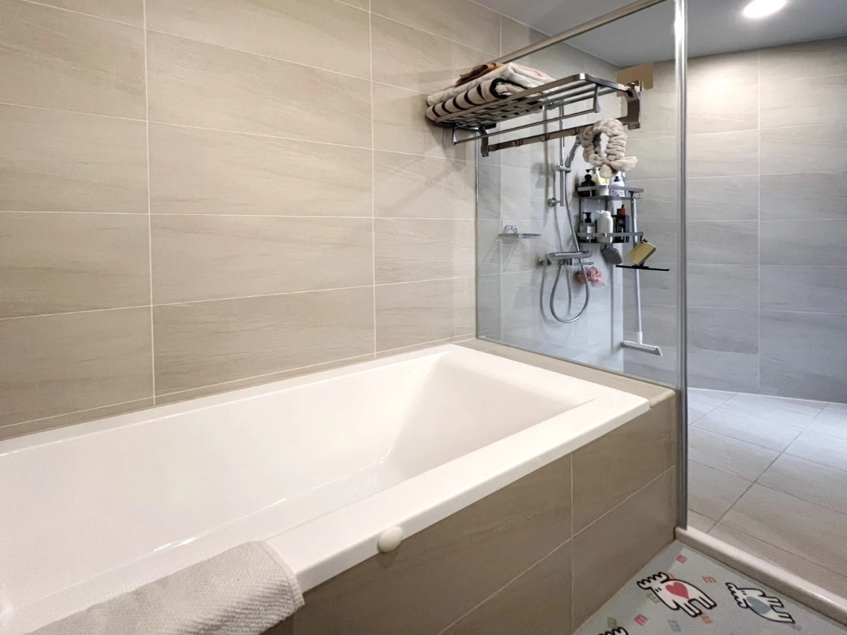 Taipei apartment rental-shower with bath tub view