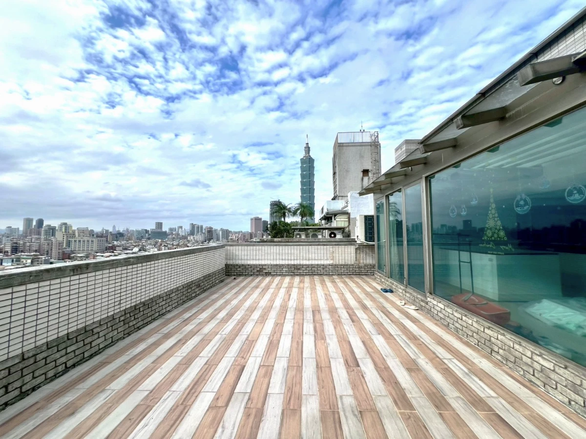 Taipei apartment rental-rooftop balcony view