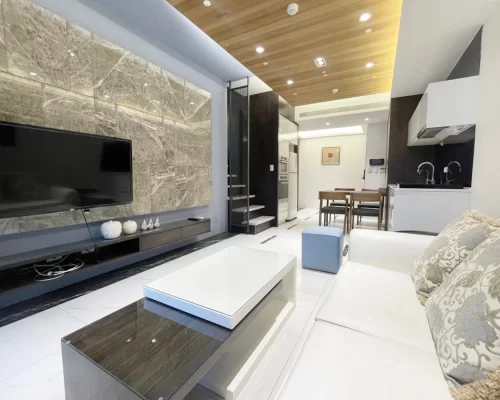 Taipei apartment rental-Zhongxiao 101-10F-living room view-TV