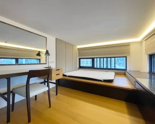 Taipei apartment rental-Zhongxiao 101-10F-loft bed & desk-2